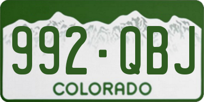 CO license plate 992QBJ