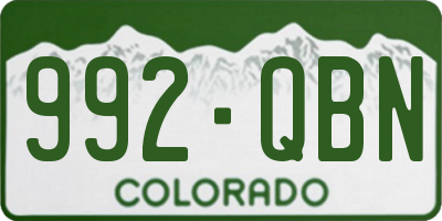 CO license plate 992QBN