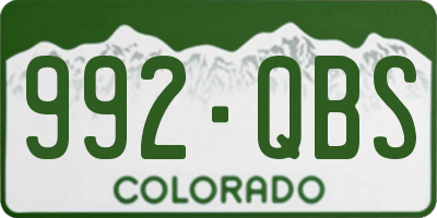 CO license plate 992QBS