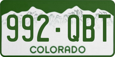 CO license plate 992QBT