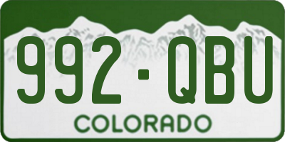 CO license plate 992QBU