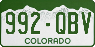 CO license plate 992QBV