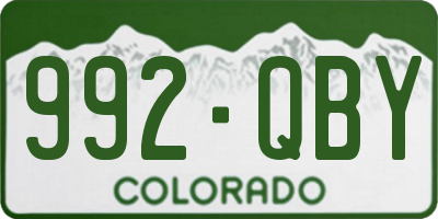 CO license plate 992QBY