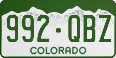 CO license plate 992QBZ