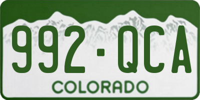 CO license plate 992QCA