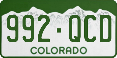 CO license plate 992QCD