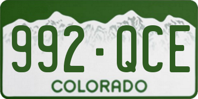CO license plate 992QCE
