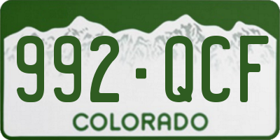 CO license plate 992QCF