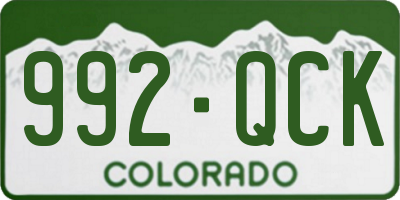CO license plate 992QCK
