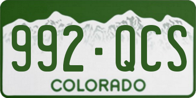 CO license plate 992QCS