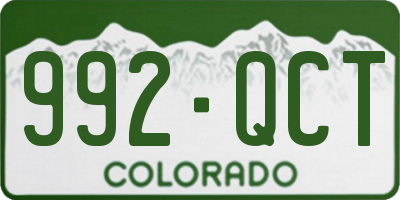 CO license plate 992QCT