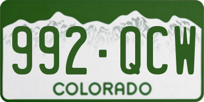 CO license plate 992QCW