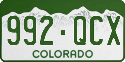 CO license plate 992QCX