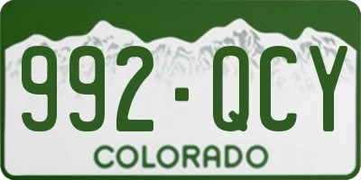 CO license plate 992QCY