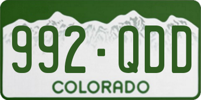 CO license plate 992QDD