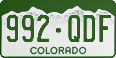 CO license plate 992QDF