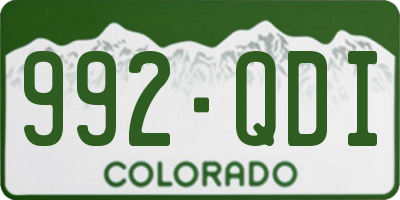 CO license plate 992QDI