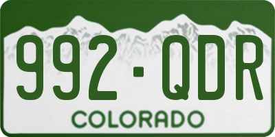 CO license plate 992QDR