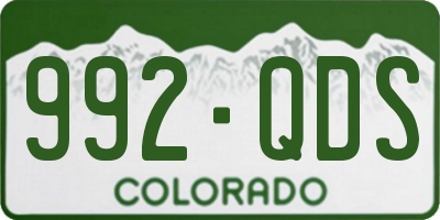 CO license plate 992QDS