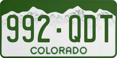 CO license plate 992QDT