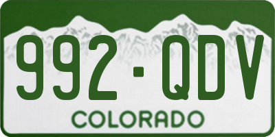 CO license plate 992QDV