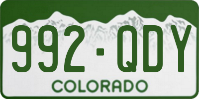 CO license plate 992QDY