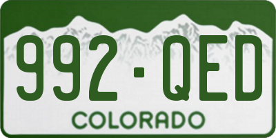 CO license plate 992QED