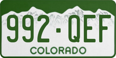 CO license plate 992QEF