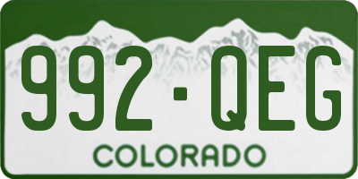 CO license plate 992QEG