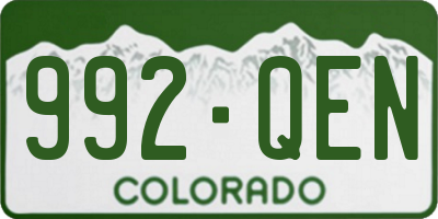 CO license plate 992QEN