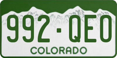 CO license plate 992QEO