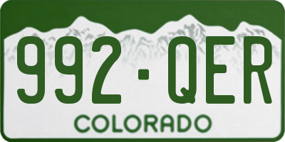 CO license plate 992QER