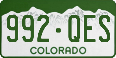 CO license plate 992QES