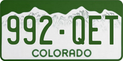 CO license plate 992QET