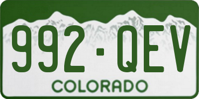 CO license plate 992QEV