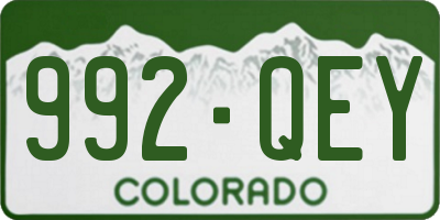 CO license plate 992QEY