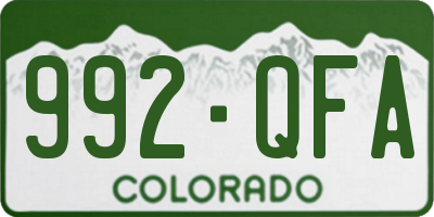CO license plate 992QFA