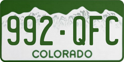 CO license plate 992QFC