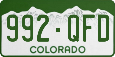 CO license plate 992QFD
