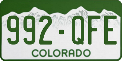 CO license plate 992QFE