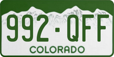 CO license plate 992QFF