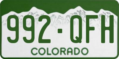 CO license plate 992QFH