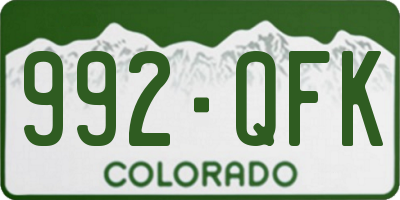 CO license plate 992QFK