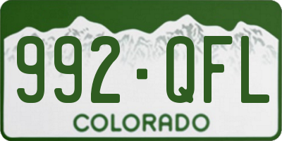 CO license plate 992QFL