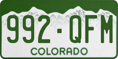 CO license plate 992QFM