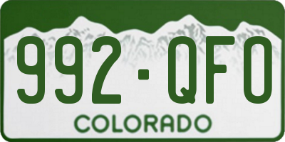 CO license plate 992QFO