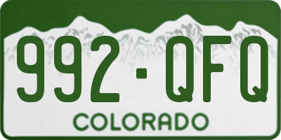 CO license plate 992QFQ