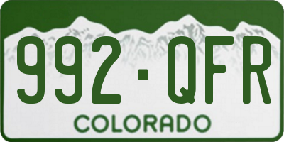CO license plate 992QFR