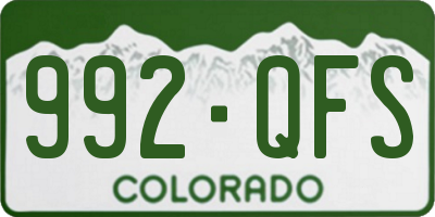 CO license plate 992QFS