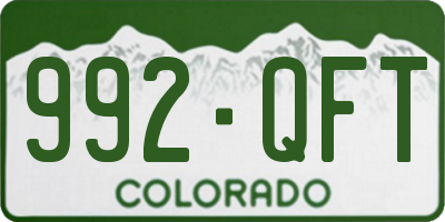 CO license plate 992QFT